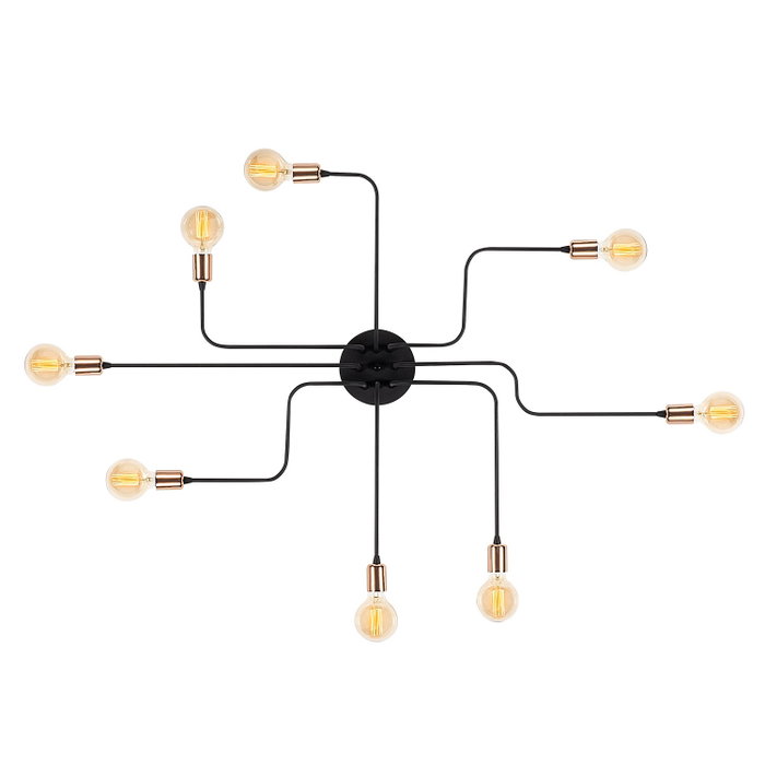 Opviq Truva - N-701 Lámpara de Pared de Hierro Negro y Bronce
